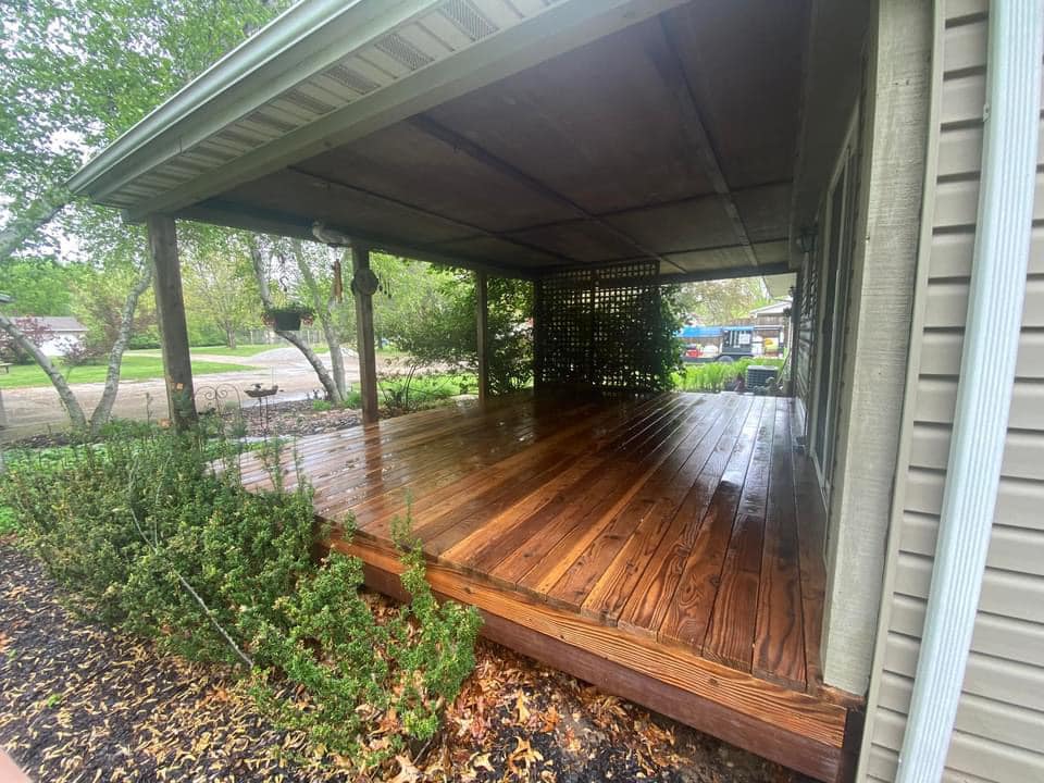 Deck fully restored after pressure washing